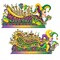 Party Central Club Pack of 24 Purple and Green Mardi Gras Jester Float Wall Decors 5.5'